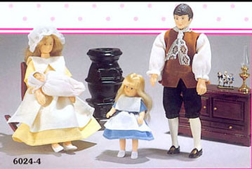 Dollhouse Miniature Colonial Family